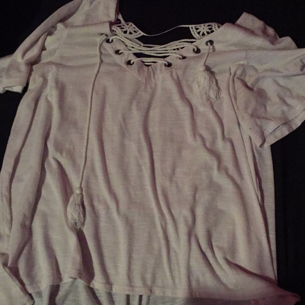 High low white shirt